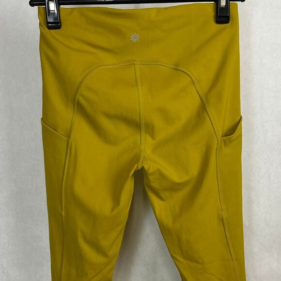 Athleta Ultimate Stash Pocket 7/8 Leggings Sz Small POCKETS Oxidized Yellow - Picture 5 of 12